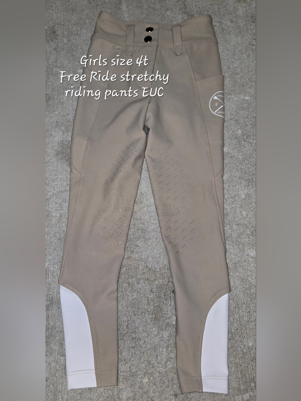 Girls 4t Stretch Riding Pants - Taupe